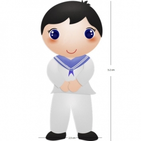 Lápices de colorear en caja kraft con adhesivo niño comunión