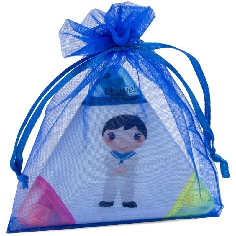 Marcador tricolor personalizado para detalles de comunión niños