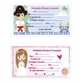 Pack 10 invitaciones de comuniones para personalizar