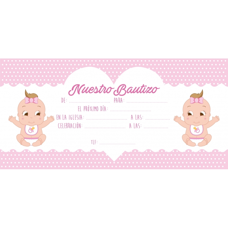 Invitaciones de bautizo gemelas