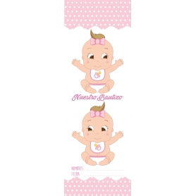 Marcapáginas bautizo gemelos