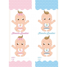 Marcapáginas bautizo gemelos