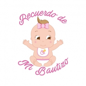 Etiquetas adhesivas bautizo niña con tara