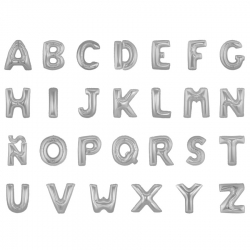 Globos de letras plateadas