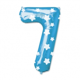 Globos azules de números