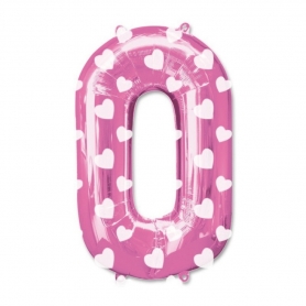 Globos rosas de números