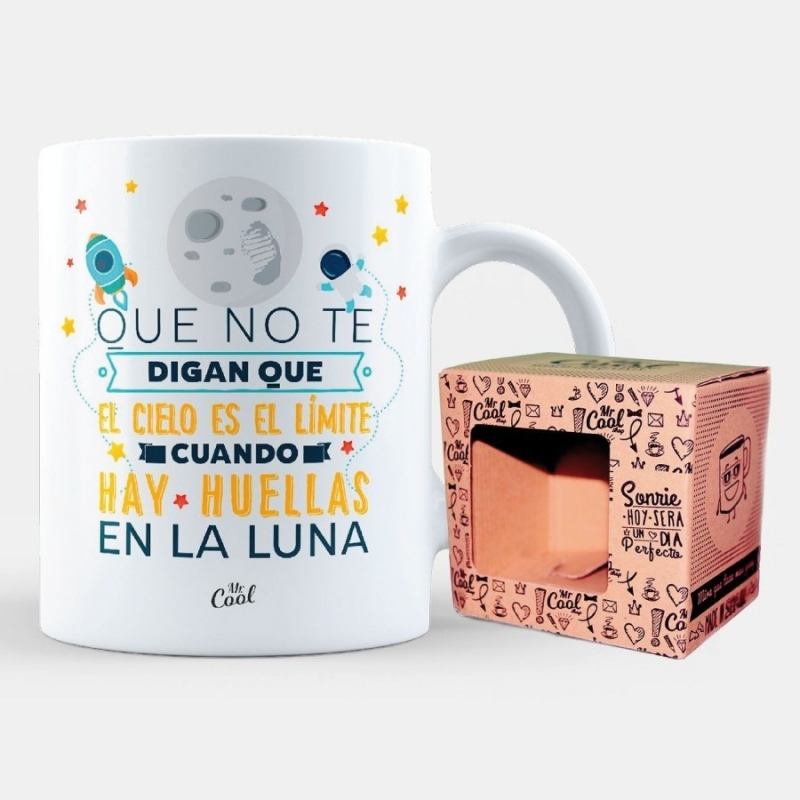 Taza bonita con frase motivadora