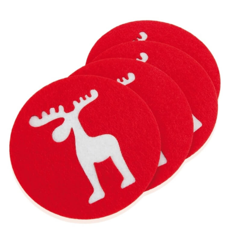 Set de 4 posavasos navideños