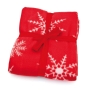 Manta roja con copos de nieve