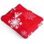 Manta roja con copos de nieve