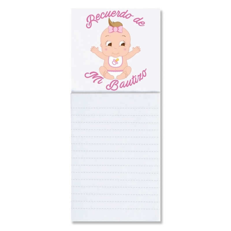Libreta con imán para bautizo de niña