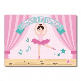 Invitación para cumpleaños de ballet
