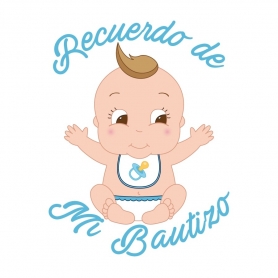 Pegatinas blancas bautizo niño