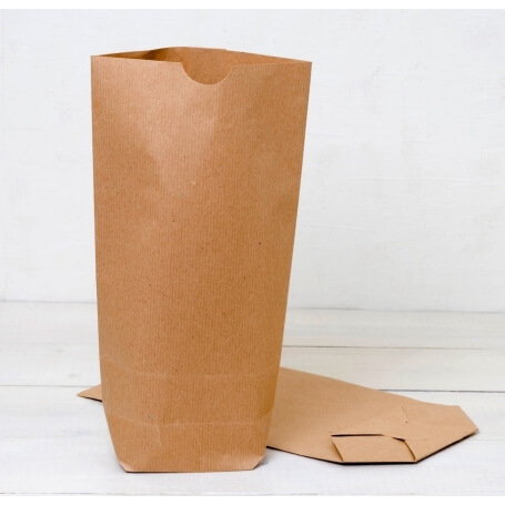 Pack 50 bolsa papel kraft con base
