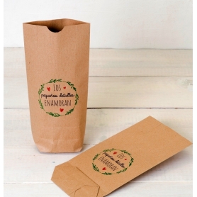 Bolsa kraft detalles enamoran rojo