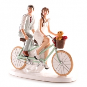 Figura de pareja de boda en bicicleta originales