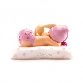 Figura de bautizo niña con peluche para tarta barata