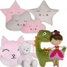Cojines con formas originales de nube, de estrella, de gato, de dinosaurio
